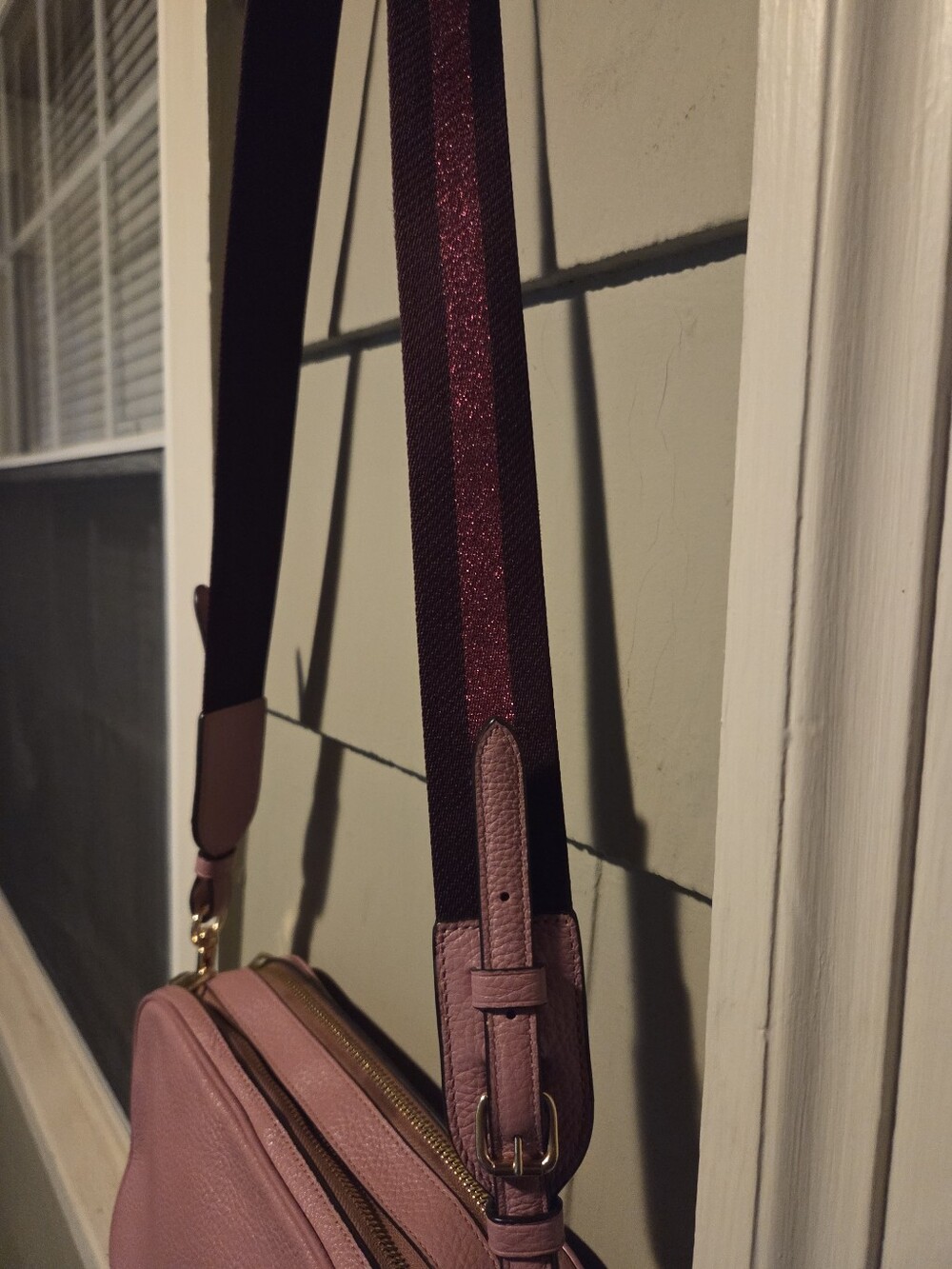 Coach Jes C5805 Pink Gold Pebbled Leather Camera Crossbody Bag Reversible Strap - Picture 3 of 16